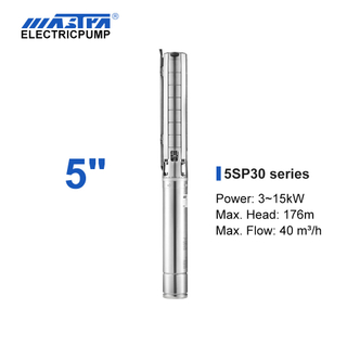 Bomba sumergible de acero inoxidable Mastra de 5 pulgadas - Serie 5SP 30 m³ / h flujo nominal