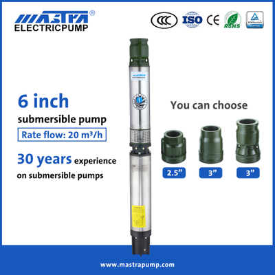Mastra bomba de agua sumergible de acero inoxidable de 6 pulgadas R150-DS bomba de fuente de pozo profundo sumergible