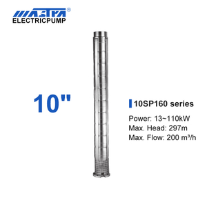 Bomba sumergible de acero inoxidable de Mastra 10 pulgadas - Serie 10SP 160 m³ / H Flujo nominal