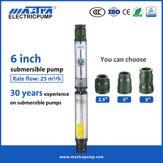 Fabricantes de bombas sumergibles para pozos Mastra de 6 pulgadas R150-FS, la mejor bomba sumergible para pozos profundos