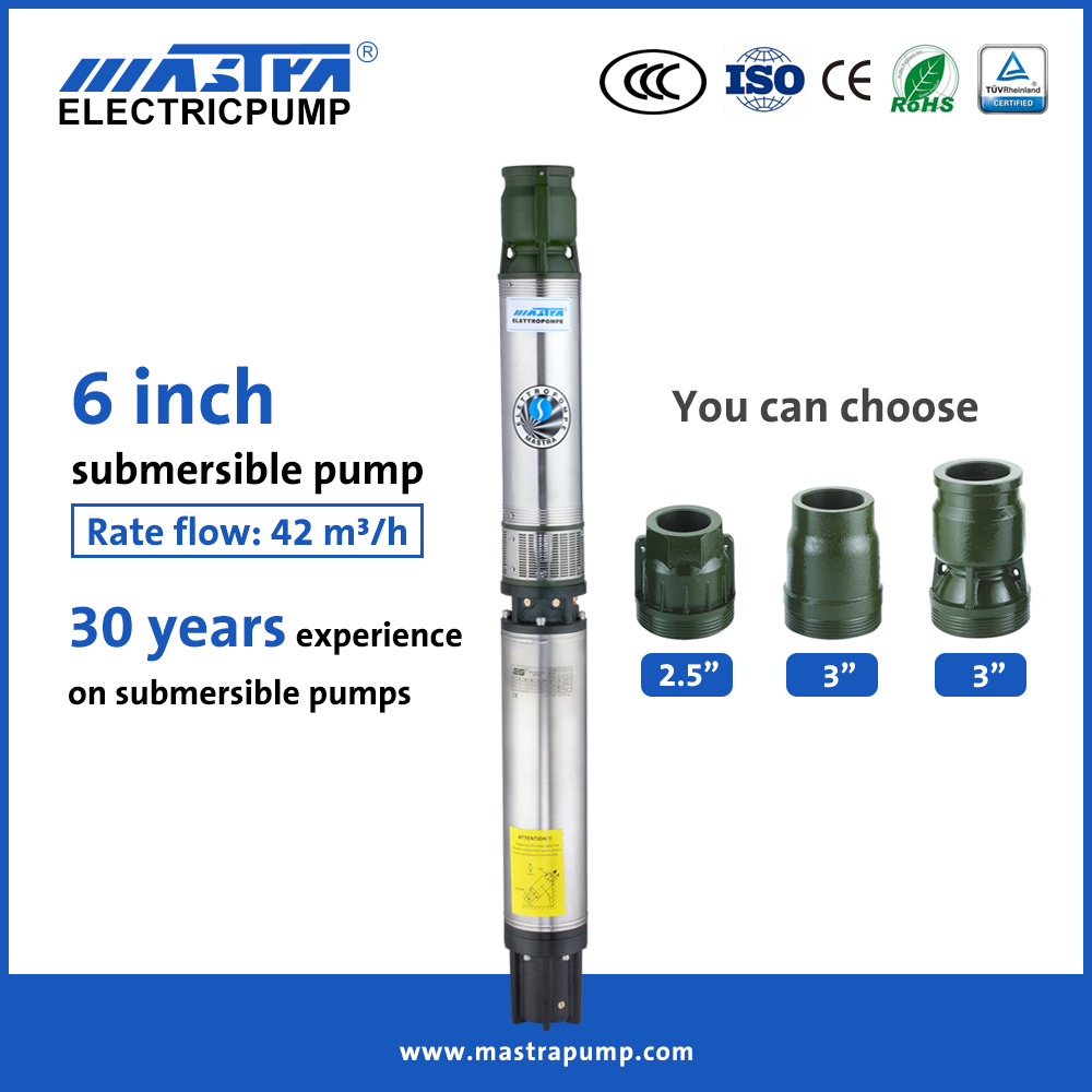 Bombas sumergibles de Mastra de 6 pulgadas para la bomba sumergible de pozo profundo de pozos R150-GS