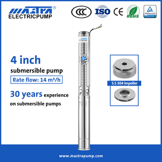 Mastra 4 pulgadas de acero inoxidable completo mejor bomba de fuente sumergible 4SP 1 bomba de pozo sumergible de 2 hp